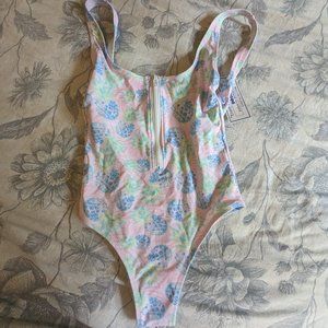 USA Palm One Piece Palm Life Swimsuit with Zipper